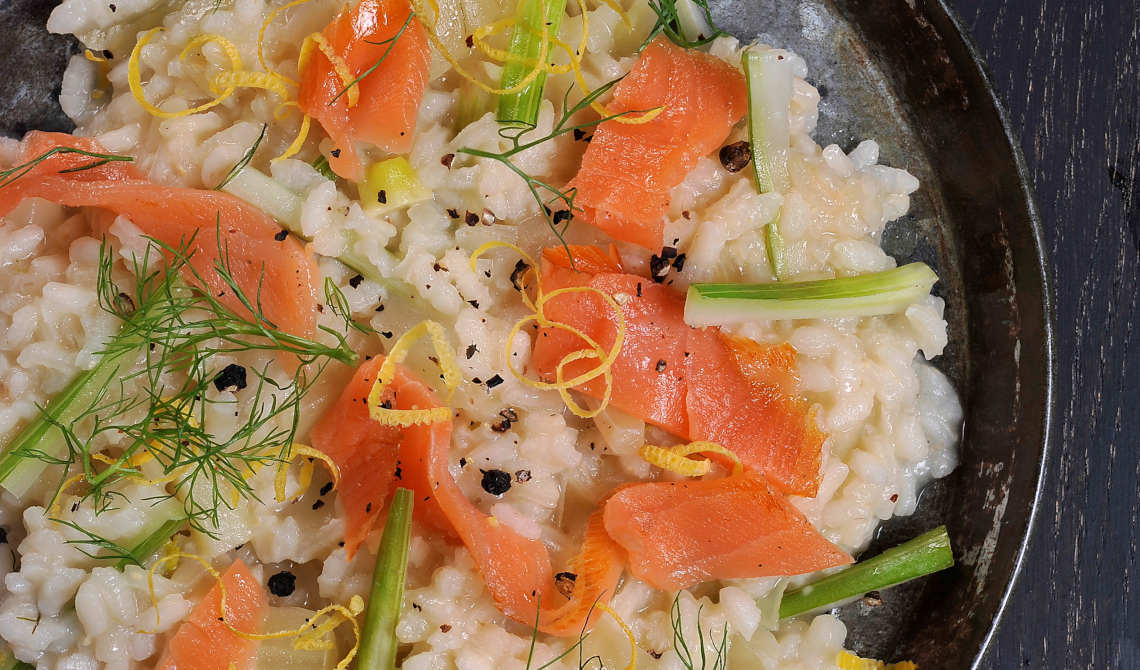 Risotto med laks og fennikel