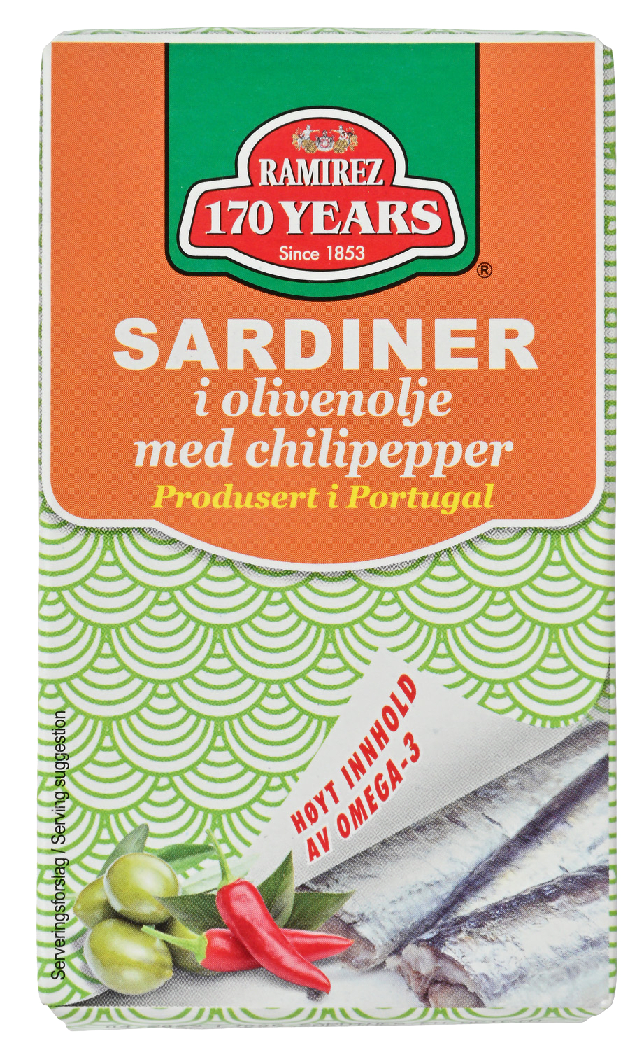 Ramirez sardiner i olivenolje chili 124 g