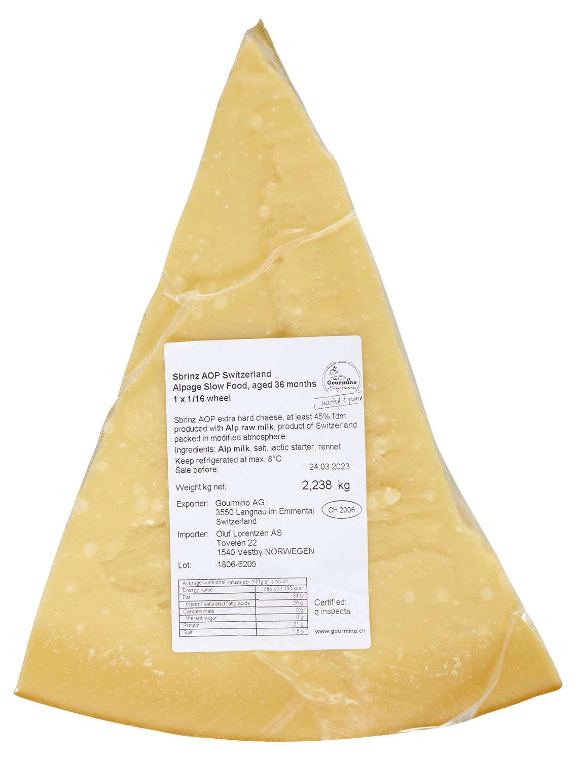 Gourmino sbrinz alpage AOP ca 2,5 kg