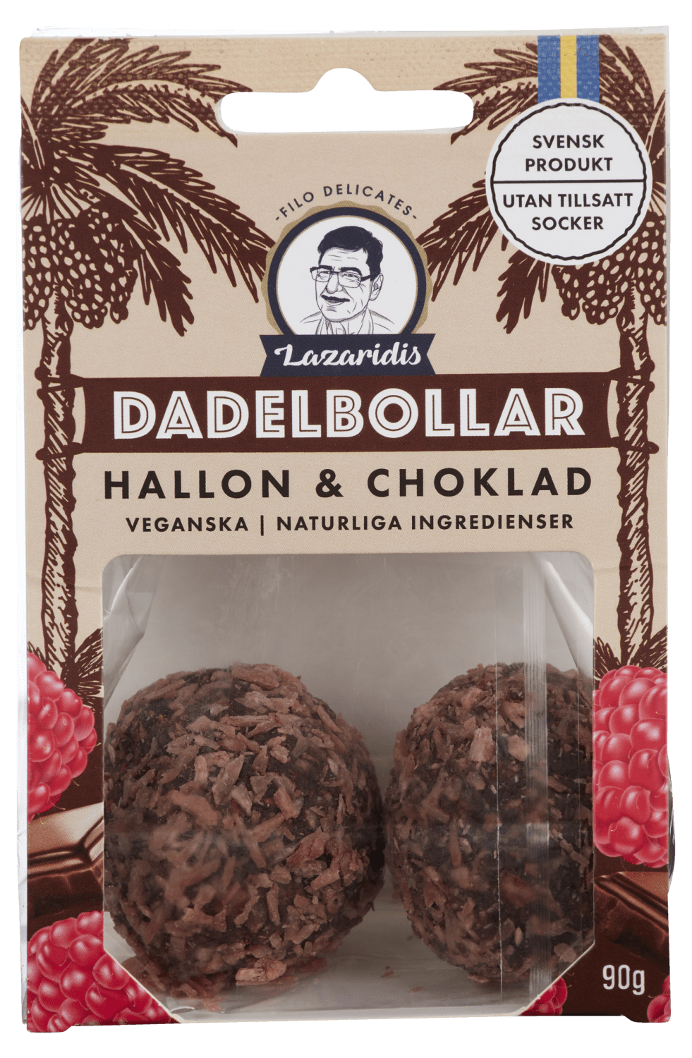 Lazaridis daddelkuler bringebær og sjokolade 90 g