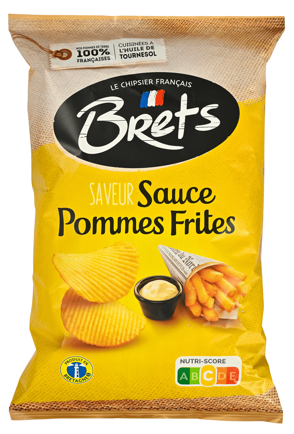 Brets potetchips m/pommes frites 125 g