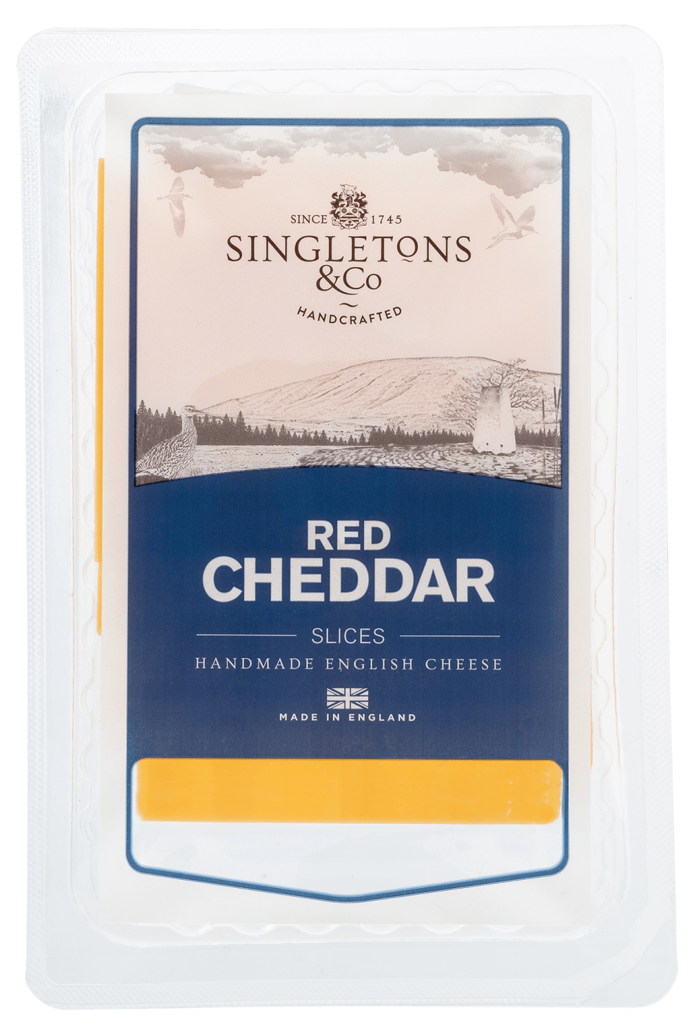 (Utgått) Singletons cheddar engelsk skivet 100 g
