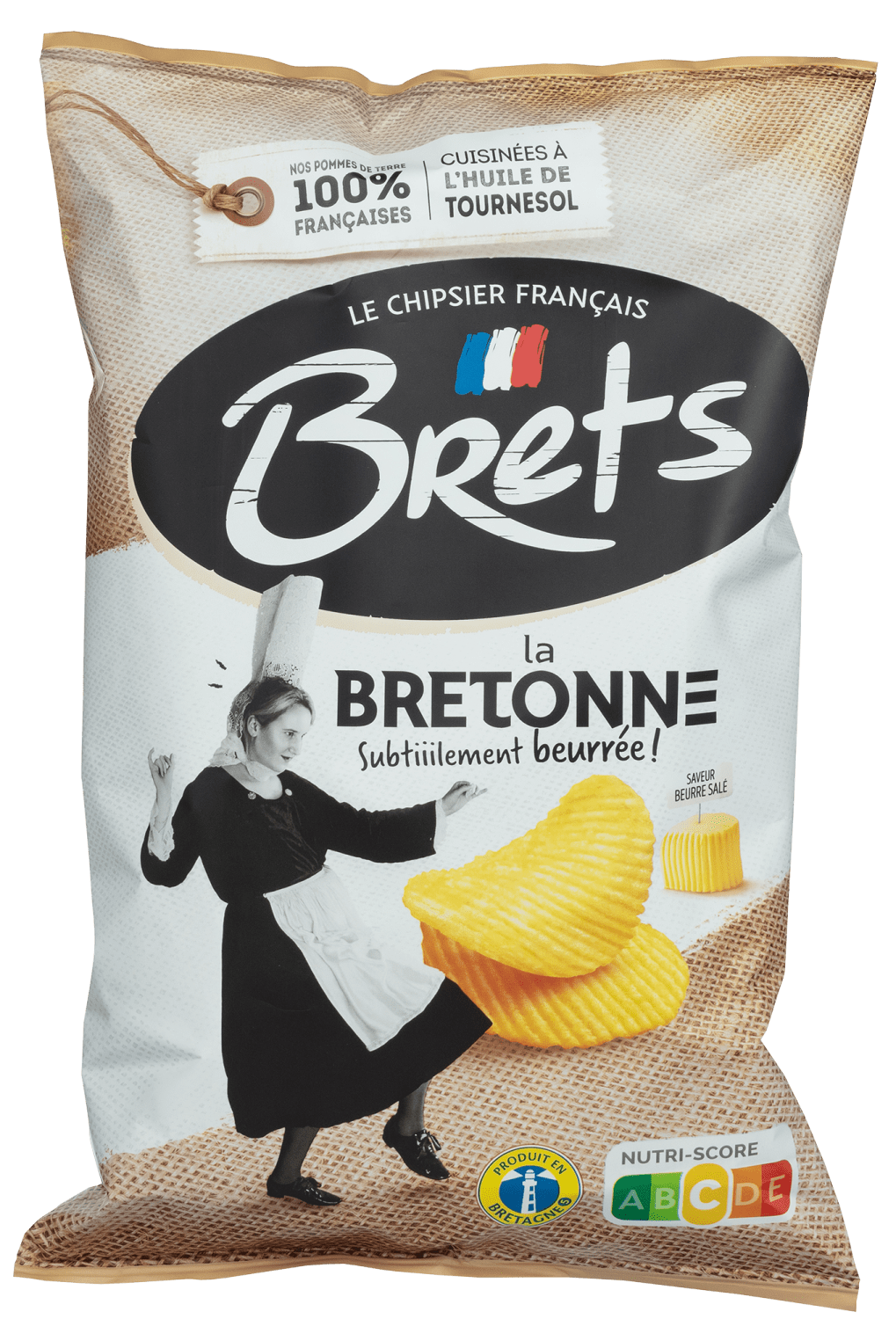 Brets potetchips riflet m/smør og salt 125 g