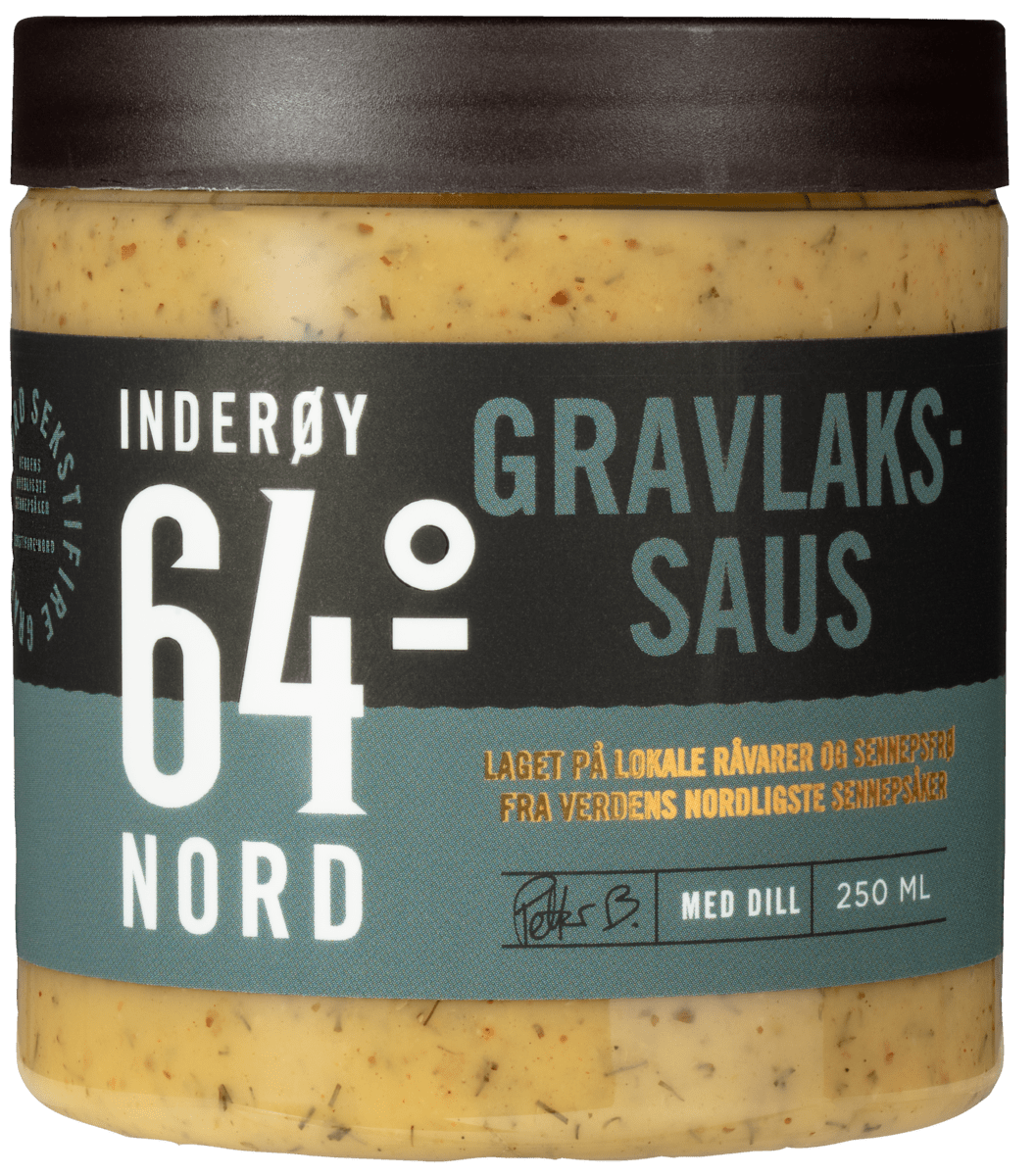 Inderøy 64° Nord gravlakssaus 250 ml