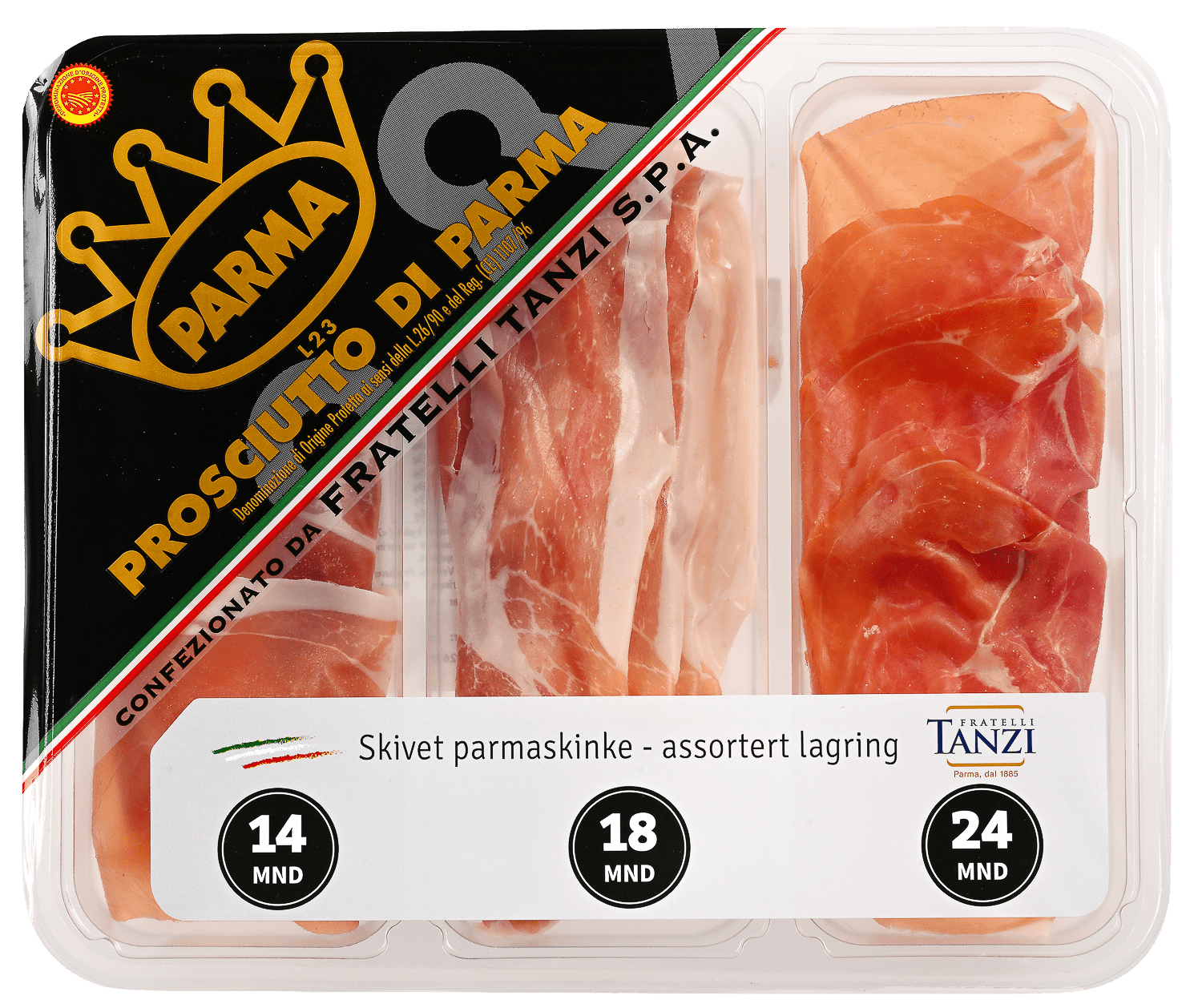 Tanzi parmaskinke 14, 18 og 24 mnd DOP 120 g