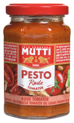 Mutti pestosaus m/røde tomater 180 g