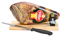 Serranoskinke gaveeske m/kniv & stativ 1 kg