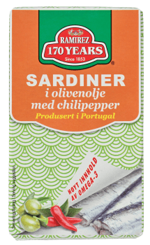 Ramirez sardiner i olivenolje chili 124 g