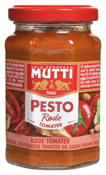 Mutti pestosaus m/røde tomater 180 g