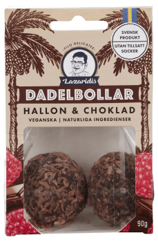 Lazaridis daddelkuler bringebær og sjokolade 90 g