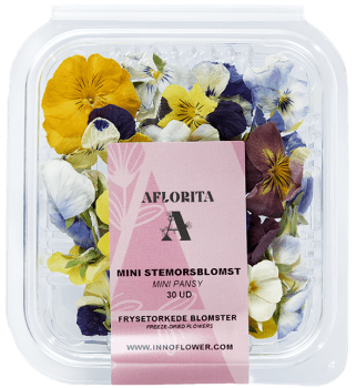 Aflorita spiselige stemorsblomster frysetørket