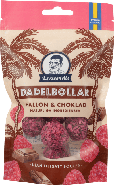 Lazaridis daddelkuler bringebær og sjokolade 90 g