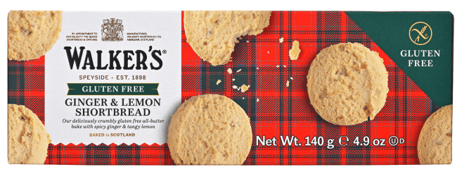 Walkers glutenfri shortbread m/ingefær 140 g