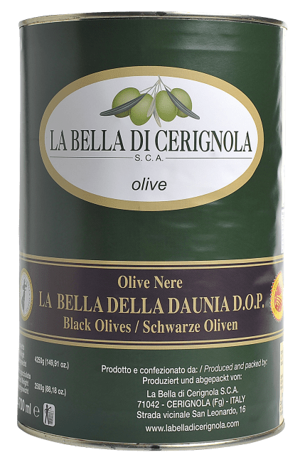 (Utgått) La Bella oliven sort m/sten DOP 4,7 kg