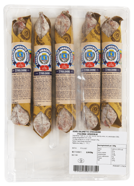 (Utgått) Salametto strolghino1 kg(5 x ca 200 g)