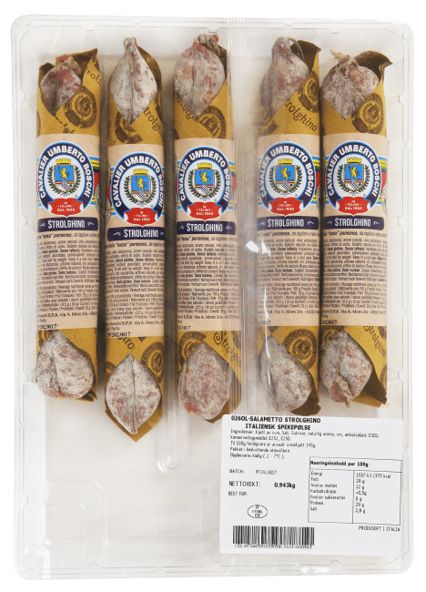 Salametto strolghino ca 1 kg (5 x ca 200 g)