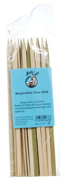 Sticky Fingers Burgersticks bambus 20cm 20 stk