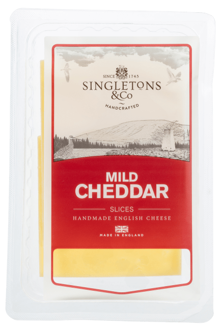 Singletons cheddar engelsk mild skivet 100 g