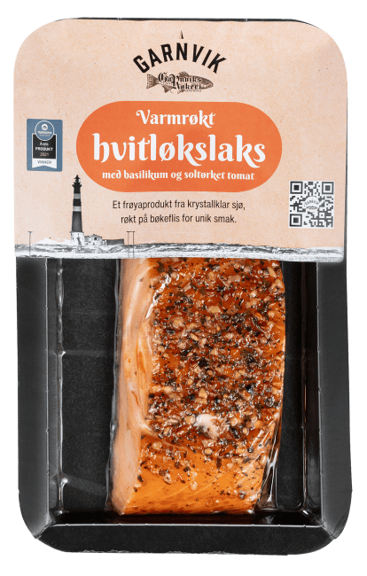 Garnvik varmrøkt hvitløkslaks bit 200 g