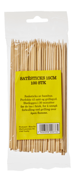 Satèsticks bambus 15cm 100 stk