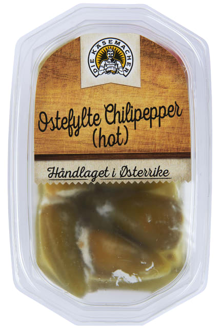 Ostefylte chilipepper sterk 140 g