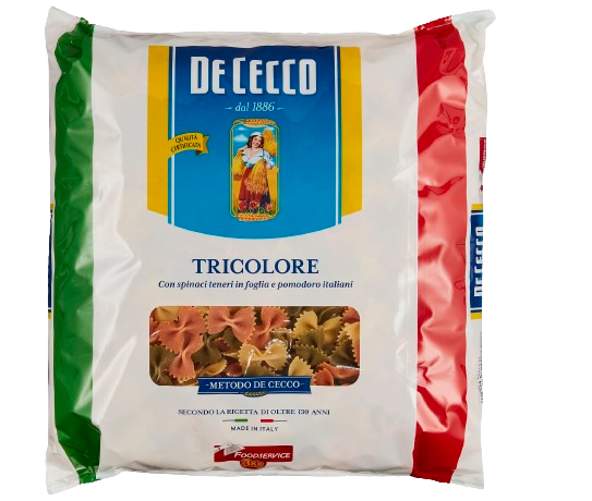 De Cecco farfalle (sløyfer) tricolore 3 kg