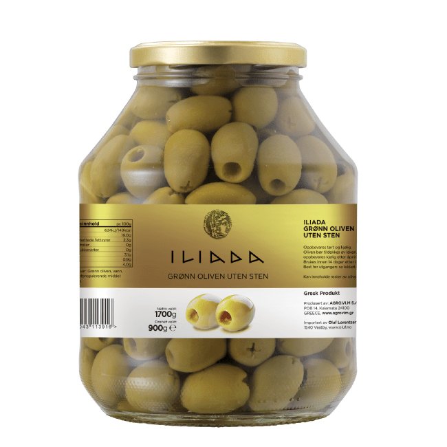 Iliada oliven grønn u/sten 1,7 kg