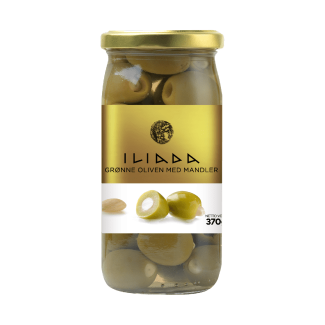 Iliada oliven grønn m/mandel 370 g
