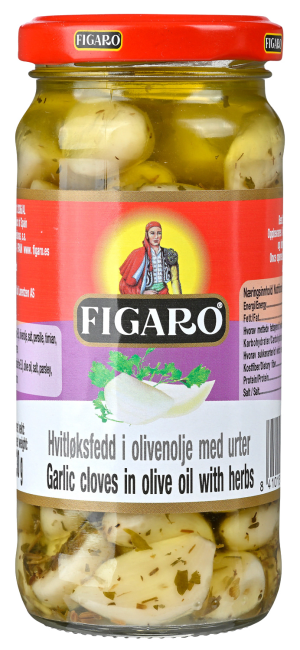Figaro hvitløk marinert m/urter 240 g