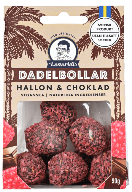 Lazaridis daddelkuler bringebær og sjokolade 90 g
