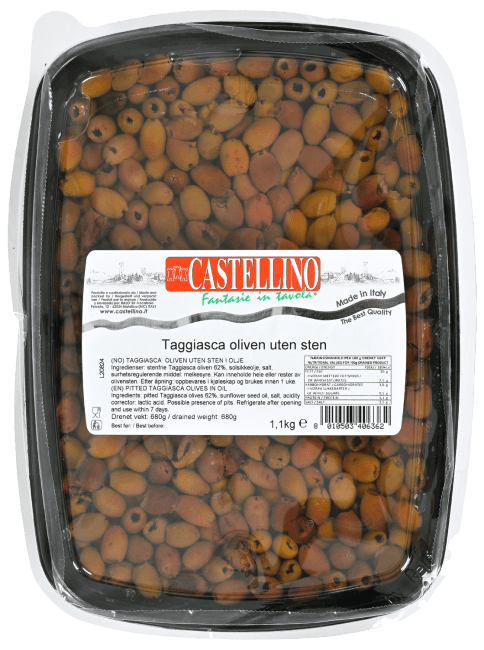 Castellino oliven Taggiasca i olje u/sten 1,1 kg