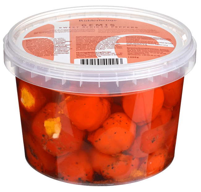 Ridderheims peppadew m/fetaost 1 kg