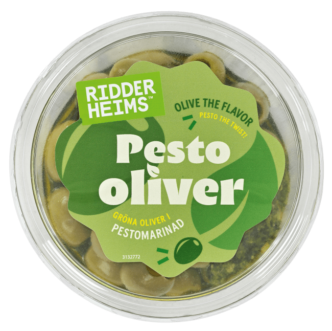 Ridderheims pestooliven u/sten 180 g