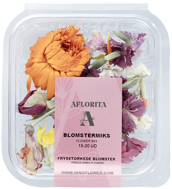 Aflorita spiselig blomstermiks frysetørket