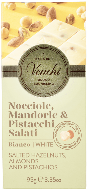 Venchi White Chocolate bar with Salted Nuts 95 g