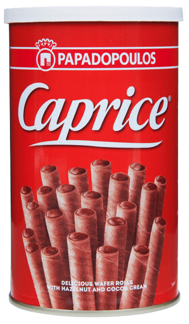 Caprice wafer rolls m/hasselnøttkrem 115 g
