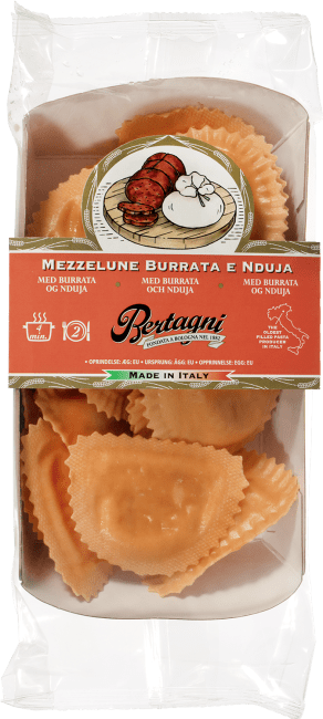 Bertagni mezzelune m/burrata og nduja 250 g