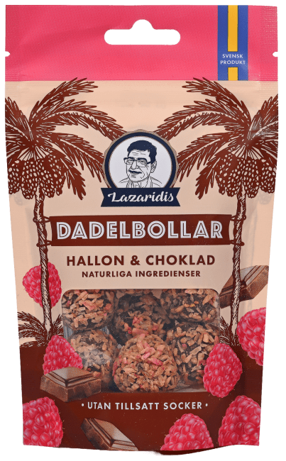 Lazaridis daddelkuler bringebær og sjokolade 90 g