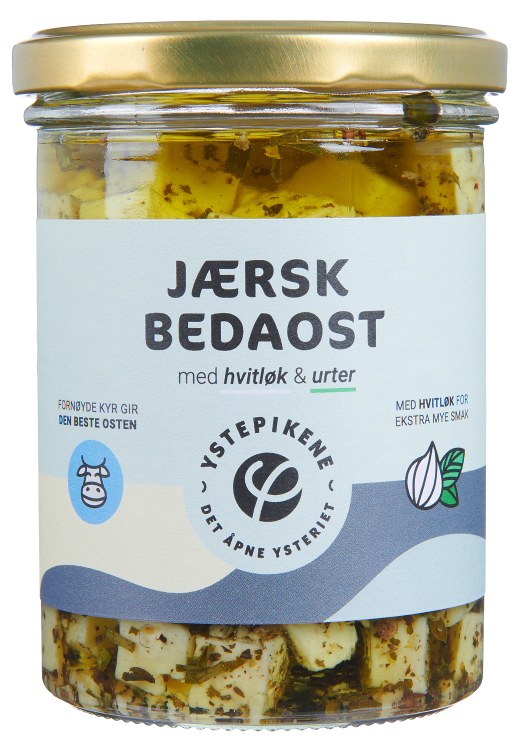 Ystepikene Jærsk Bedaost kvitløk & urter 378 g