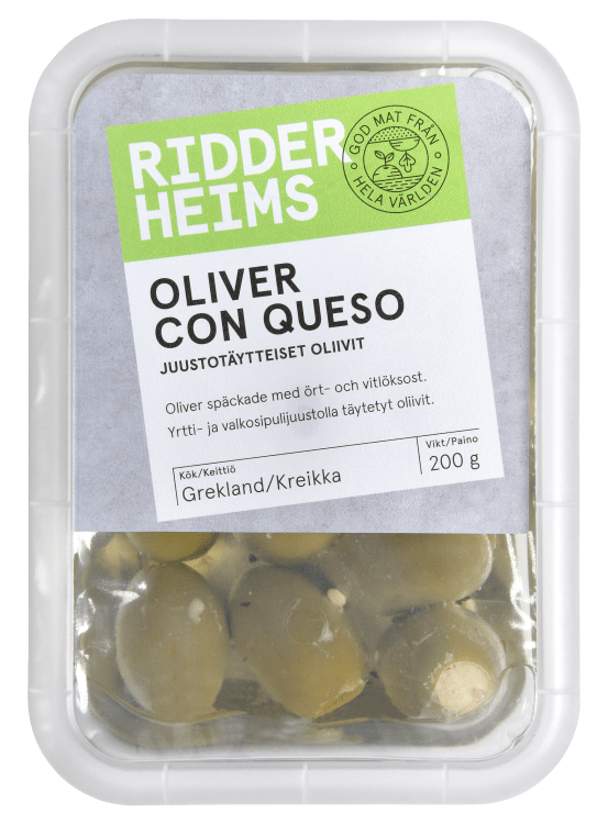 (Utgått) Ridderheims oliven con queso 200 g