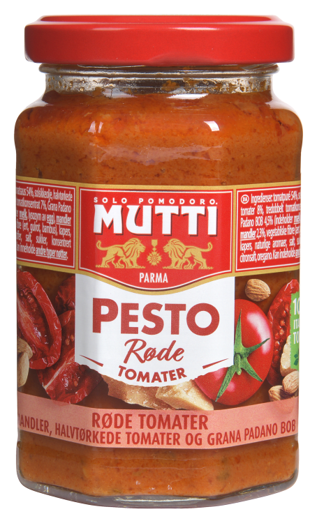 # Mutti pestosaus m/røde tomater 180 g