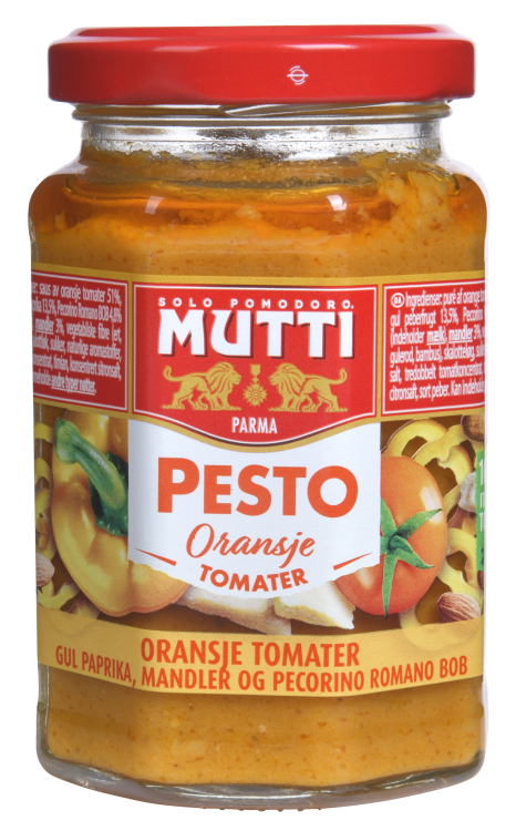# Mutti pestosaus m/gule tomater 180 g