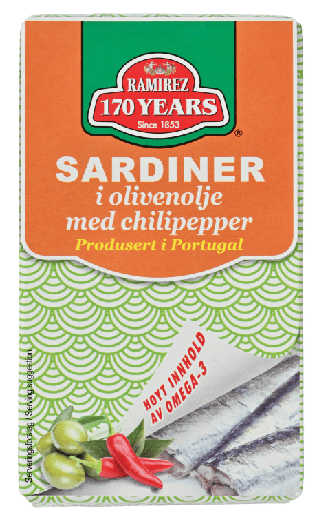 Ramirez sardiner i olivenolje chili 124 g