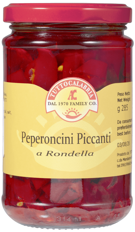 Tutto Calabria skivet chili i olje 285 g