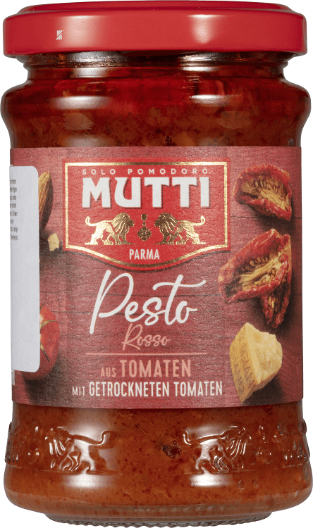Mutti pestosaus m/røde tomater 180 g