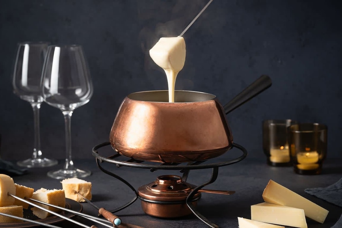 Ostefondue i fonduegryte
