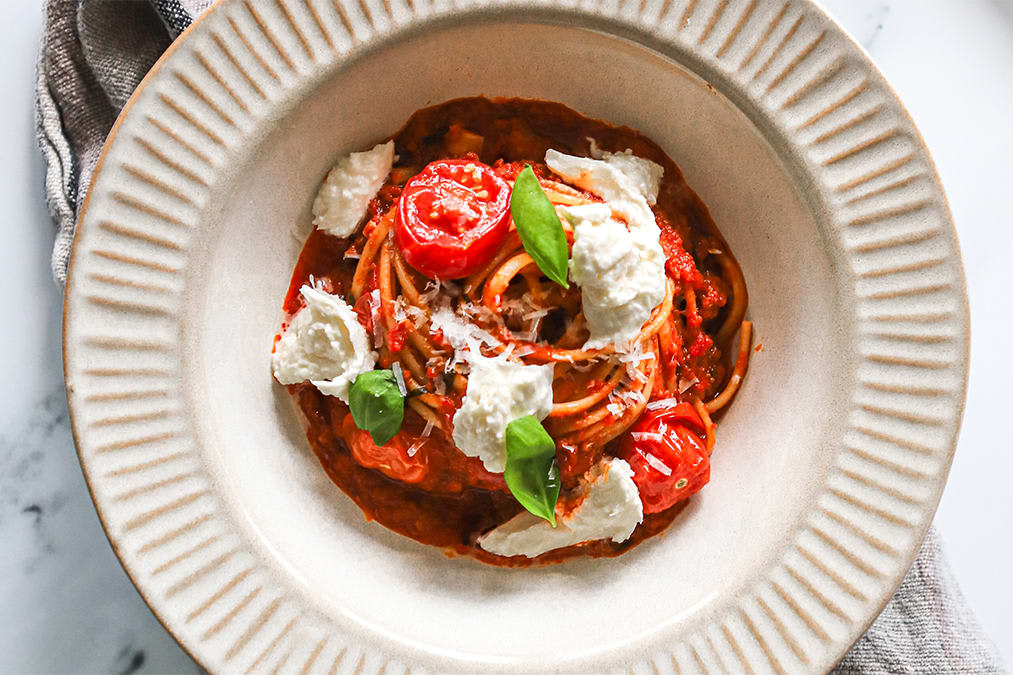Pasta 'nduja med mozzarella