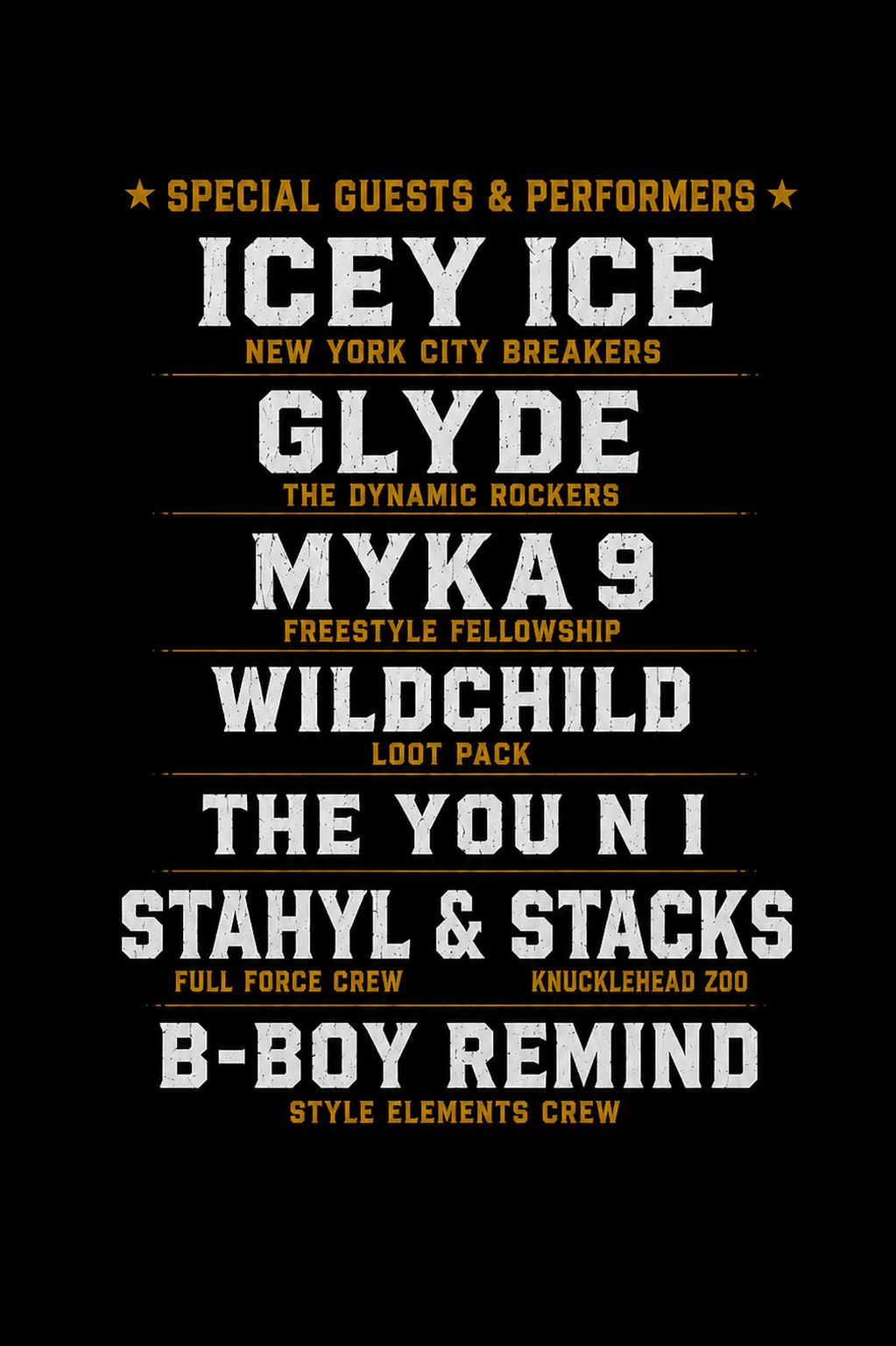 Style Elements Origins special guests and performers lineup poster
