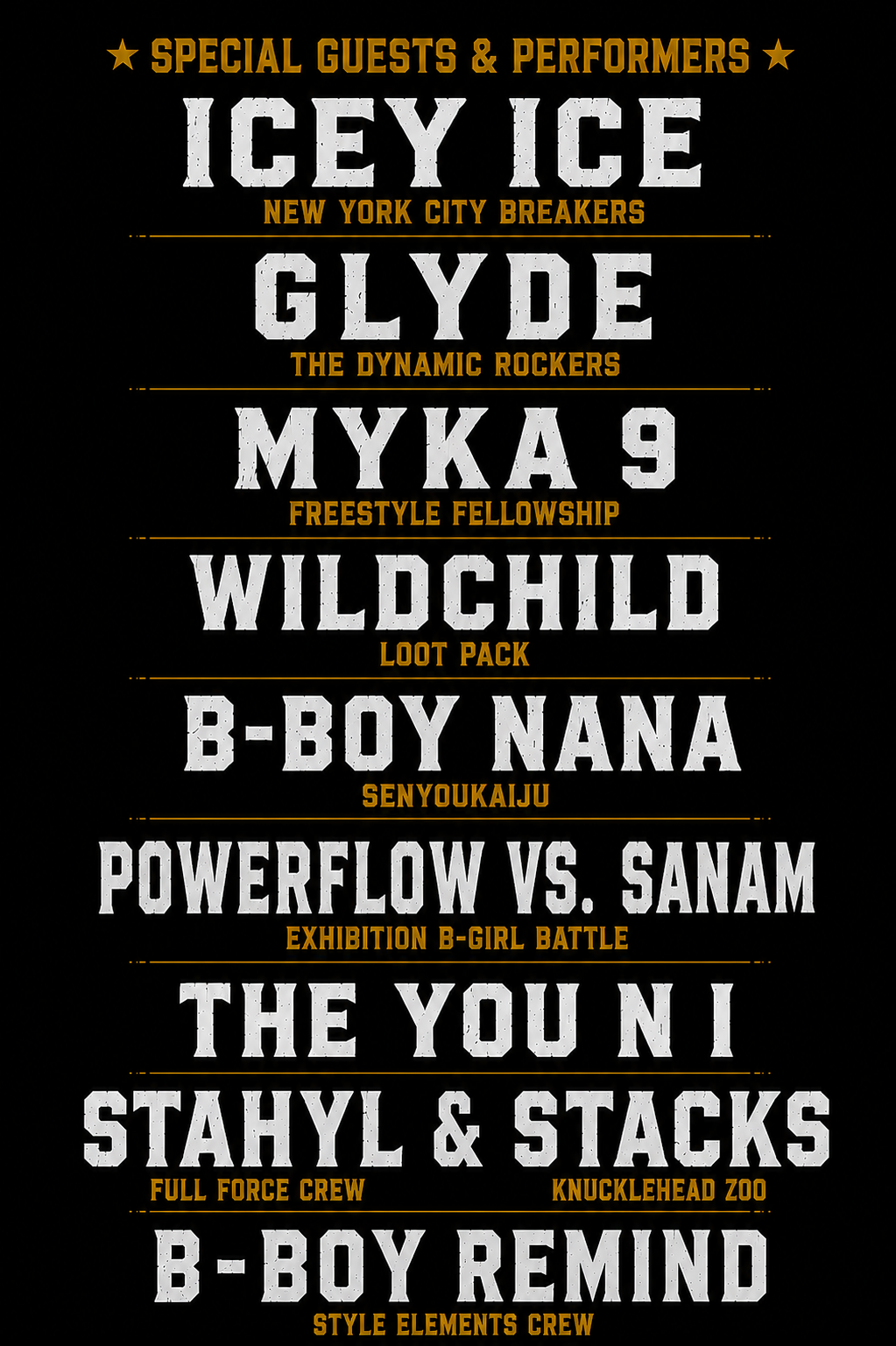 Style Elements Origins special guests and performers poster