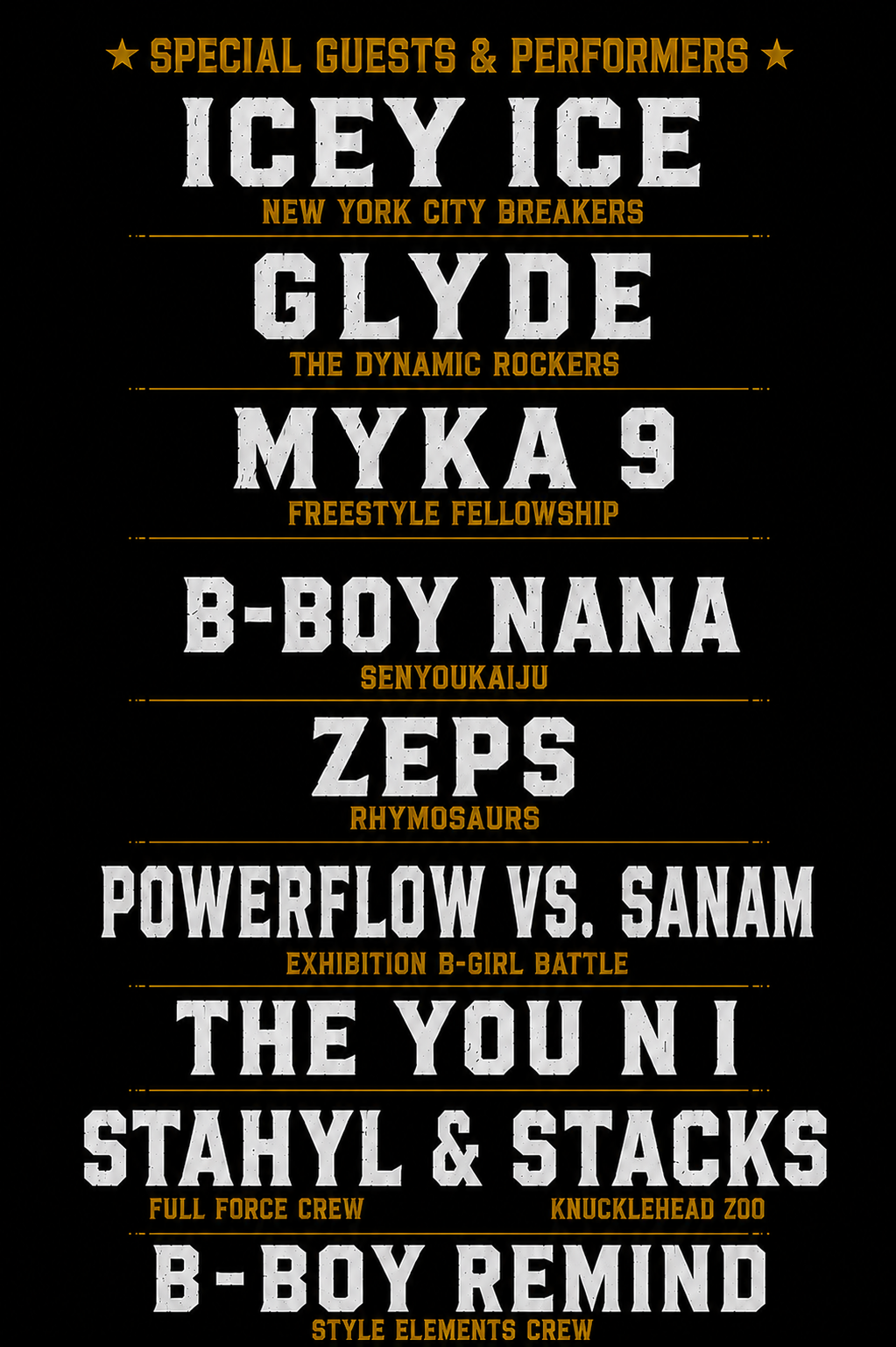 Style Elements Origins special guests and performers poster